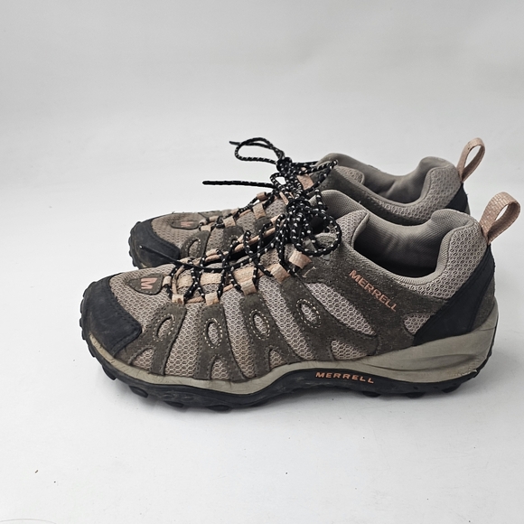 Merrell Depart Performance Hiking Shoes Dark Gull Grey Pink Trail Sneakers Sz 9 - Picture 3 of 12